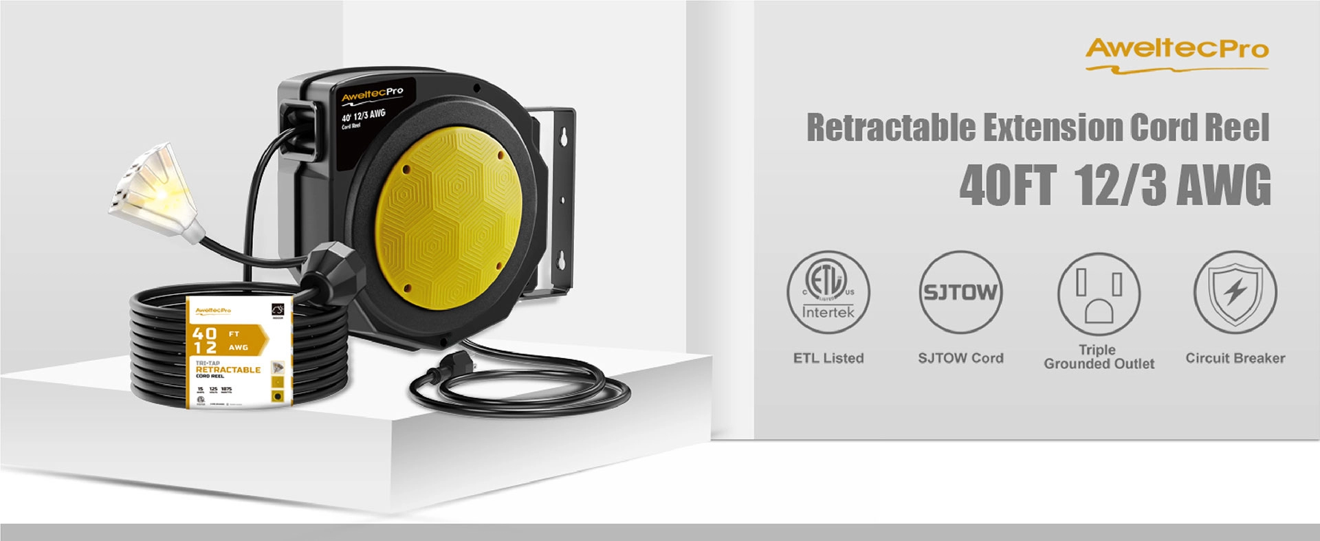 Bobina di prolunga retrattile AweltecPro 40FT